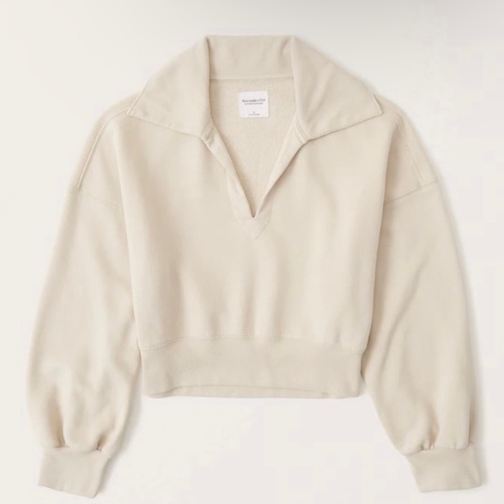 A&F Collared Crop Sweatshirt